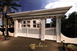 Polyurethane Classical Entrance Gates with Ornamental Columns and Decorative Motifs