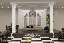 Classic Polyurethane Interior Design for Elegant Wedding Hall Decoration