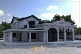 Elegant Polyurethane Classical Villa Exterior with Arched Motifs Polyurethane floor molding models floor molding models prices <h2>Classical Elegance with Polyurethane Detailing</h2><p>This villa exterior harmonizes