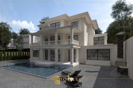 Klasična vila sa poliuretanskim fasadnim elementima i elegantnim dekorom Klasična vila sa dekorativnim rešenjima Fasada ove vile izrađena je sa pažљivo oblikovanim stubovima, bogato profili