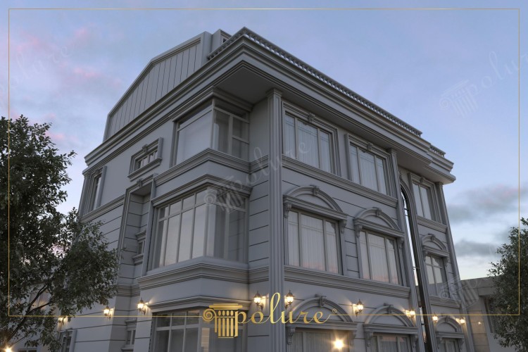 Elegancja elewacji z poliuretanu w stylu klasycznym i nowoczesnym <h2>Nowoczesny i klasyczny charakter elewacji</h2><p>W projekcie fasady zastosowano <strong>poliuretan</strong>, który pozwala na tworzenie bogatych form architektonicznych, zachowując jednocześnie lekkość i trwałość. Widoczne są tu proporcjonalne ramy okienne oraz profilowane <strong>gzymsy</strong>, które nadają całości elegancki rytm. Ozdobne łuki i elementy nadproży stanowią subtelne nawiązanie do <strong>architektury klasycznej</strong>.</p><p>Kompozycja opiera się na geometrycznej precyzji: linie pionowe i poziome prowadzą wzrok ku górze, podkreślając harmonię budynku. Motywy łuków i symetryczne podziały okien tworzą wizualny balans, który wyróżnia elewację na tle urbanistycznym.</p><h2>Detale i historia</h2><p>Formy zdobnicze inspirowane są tradycją porządków architektonicznych, w tym subtelnymi akcentami zaczerpniętymi z dorobku europejskiego klasycyzmu. W starożytnej Grecji i Rzymie elementy takie jak kolumny czy profilowane gzymsy służyły nie tylko dekoracji, ale również symbolizowały stabilność i prestiż. Dzisiejsze rozwiązania z poliuretanu pozwalają odtworzyć tę estetykę w nowoczesnym budownictwie.</p><ul><li><strong>Ornamenty</strong> podkreślające okna</li><li>Geometria łuków i prostych linii</li><li>Subtelne połączenie tradycji z nowoczesnością</li></ul><p>Dzięki tym detalom elewacja zyskuje charakter ponadczasowego piękna, które łączy historię i współczesne technologie.</p>
<p>Fasada wykonana z <strong>poliuretanu</strong> łączy trwałość z lekkością form. Symetria okien nadaje projektowi spójność. Profilowane <strong>gzymsy</strong> wprowadzają elegancki rytm. Zdobne łuki tworzą subtelne akcenty. Światło wydobywa relief detali elewacji. Nowoczesna technologia podkreśla klasyczną kompozycję. Detale architektoniczne akcentują geometrię bryły. Inspiracje klasycyzmem wzbogacają całość. Proporcje są harmonijne i wyważone. Materiał jest odporny na warunki atmosferyczne. Montaż pozostaje szybki i wygodny. Konstrukcja odwołuje się do tradycji solidności. Elegancja detalu zwiększa wartość estetyczną. Połączenie tradycji i nowoczesności nadaje spójny charakter. Elewacja buduje prestiż i ponadczasowy wizerunek.</p>