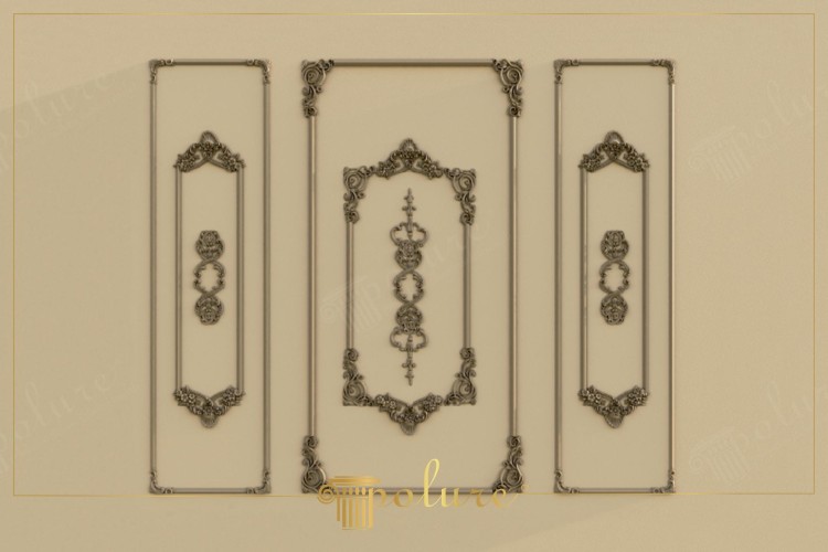 Elegantan enterijer sa poliuretanskim zidnim čitalima i klasičnim ornamentima <h2>Poliuretanska zidna čitala kao element klasičnog dekora</h2><p>Poliuretanska <strong>čitala</strong> oplemenjuju prostor svojom jasno definisanom <strong>geometrijom</strong> i preciznim ornamentalnim detaljima. Svaki panel je oblikovan pravougaonim ramom koji je naglašen dekorativnim ukrasima na uglovima i završnim tačkama.</p><p>Centralni okvir donosi složeniji likovni izraz gde se u sredini nalaze vertikalno raspoređeni reljefni elementi poput stilizovanih medaljona i floralnih formi. Ovi detalji su bogato oblikovani sa cvetnim čvorovima i simetričnim lisnatim motivima.</p><p>Bočni paneli nude elegantniju smirenost, ali i dalje nose snažan vizuelni ritam zahvaljujući cvetnim ornamentima na gornjim i donjim delovima, što stvara sklad između centralne obilnosti i perifernog minimalizma.</p><p>U njima se ogleda nasleđe klasičnog stila, posebno baroka i rokokoa, gde su cvetni ornamenti i uglačana <strong>ornamentika</strong> često igrali ulogu naglašavanja luksuza i otmenosti. Takav pristup u dekoraciji prisutan je vekovima, obično u dvorcima i svečanim enterijerima.</p><p>Ova sofisticirana obrada omogućava zidovima da postanu estetski deo prostora, a ne samo neutralna pozadina. Kombinacija poliuretana sa dekorativnom <strong>patinom</strong> u tonovima bronze i zlata pruža dodatnu dimenziju i dubinu.</p><ul><li>Simetrični reljefni detalji</li><li>Floralni i barokni motivi</li><li>Pravolinijska geometrija u okviru panela</li><li>Ručna završna obrada patinom</li></ul><p>Tako oblikovani zidovi donose osećaj luksuza i pozivaju na eleganciju klasičnog enterijera, dok istovremeno ostaju moderni kroz praktičnost poliuretanskog materijala.</p>
<p>Ovi poliuretanski zidni paneli predstavljaju spoj elegancije i funkcionalnosti. Precizna <strong>geometrija</strong> daje jasnu strukturu enterijeru. Dekorativni motivi obogaćuju vizuelni doživljaj. Svaki okvir nosi pažljivo oblikovane ornamente. Vertikalni niz medaljona stvara osećaj harmonije. Bočni paneli dodaju balans bez preopterećenja. Klasični ukrasi nose duh baroka i rokokoa. Detaljna <strong>ornamentika</strong> čini zid centralnim elementom prostora. Patina u bronzanim tonovima dodaje osećaj topline. Paneli su lagani i praktični za ugradnju. Poliuretan osigurava dugotrajnost i otpornost. Cvetni motivi unose otmenost u ambijent. Ovaj dizajn podseća na istorijske enterijere dvoraca. Zidovi postaju estetski izražajni elementi. Elegantna <strong>čitala</strong> čini prostor luksuznim i prijatnim.</p>