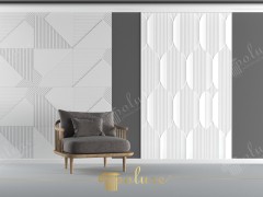Polyurethane Decorative Wall Panels with Modern Geometric Relief Patterns