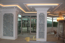 Elegant polyurethane details in classical living room design with harmony