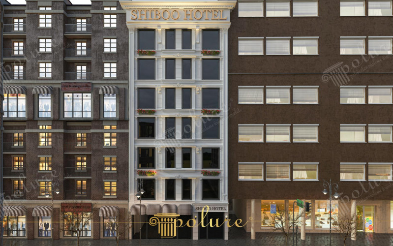 Poliurethan Fassadendekoration für Hotels mit eleganten klassischen Details <h2>Elegante Hotelgestaltung mit Poliurethan</h2><p>Die vorgestellte Hotelaußenfassade illustriert, wie <strong>Poliurethan</strong> als vielseitiges Material sowohl <strong>ästhetische</strong> als auch funktionale Vorteile bietet. Die blendend weiße Oberfläche hebt sich klar von den angrenzenden Gebäuden ab und setzt so ein markantes Zeichen. Dank dekorativer Gesimse und klar strukturierter Fensterrahmungen entsteht ein harmonischer Architektur-Rhythmus.</p><p>Die Kombination aus klassischer Ornamentik und modernen Elementen wird durch feine florale Details, gerade Linienführungen und Blumenkästen vor den Fenstern verstärkt. Solche Motive erinnern an Traditionen der europäischen Fassadengestaltung, die bereits seit der Renaissance auf symmetrische Komposition und plastische Gliederung setzten.</p><h2>Gestalterische Details und Wirkung</h2><p>Die Fassadendekoration zeigt klar strukturierte horizontale Bänderungen, die jedes Stockwerk betonen und Proportion sowie Ordnung hervorheben. Besonders auffällig sind die rechteckigen geometrischen Gliederungen um die Fenster und die plastischen Verzierungen oberhalb der Rahmen, die Tiefe und Charakter erzeugen. Die gleichmäßig angeordneten Blumenkästen mit Farbakzenten lockern das strenge Raster auf.</p><ul><li>Symmetrische Fensterarchitektur mit weißen Rahmen</li><li>Dekorative Gesimse und feine florale Reliefs</li><li>Funktionelle Elemente wie Blumenkästen und klare Linien</li></ul><p>Die Verwendung von <strong>klassischen Ornamenten</strong> in Verbindung mit moderner Oberflächengestaltung schafft eine Fassade, die sowohl zeitlos als auch repräsentativ wirkt.</p>

<p>Poliurethan bietet für Hotelaußenfassaden eine ideale Verbindung von Funktion und Gestaltung. Diese Fassadengestaltung wirkt gleichzeitig modern und klassisch. Die weiße Oberfläche hebt sich klar vom Umfeld ab. Symmetrische Fenster sorgen für einen harmonischen Rhythmus. Feine profilierte Details verstärken die Tiefe der Gliederung. Blumenkästen setzen natürliche Akzente. Das Material ist besonders langlebig und pflegeleicht. Klassische Ornamente erinnern an traditionelle europäische Architektur. Moderne Linienführung betont die Geradlinigkeit der Struktur. Geometrische Gliederungen schaffen Klarheit. Die plastischen Verzierungen vermitteln Eleganz. Proportion und Symmetrie schaffen optische Ordnung. Der Einsatz von <strong>Poliurethan</strong> ermöglicht flexible Gestaltung. Die Fassade wirkt repräsentativ und hochwertig. Dieses Zusammenspiel aus <strong>Eleganz</strong> und <strong>ästhetischer</strong> Raffinesse macht das Gebäude einzigartig.</p>