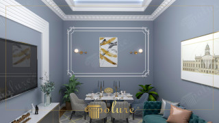 Elegant Neoclassical Bedroom and Interior with Polyurethane Wall Motifs