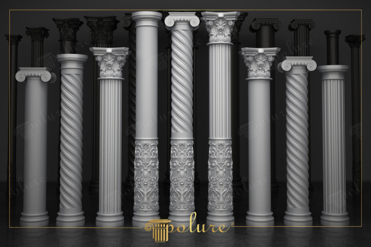 Polyurethane Column Capitals and Decorative Classical Design Models <h2>Classical Elegance with Polyurethane Columns</h2><p>Polyurethane <strong>column capitals</strong> and shafts present a versatile way to bring historic grandeur into modern architectural design. They replicate Greco-Roman traditions featuring <strong>Corinthian</strong> leaf carvings, <strong>Ionic</strong> scrolls, and Doric-inspired simplicity, combined with neoclassical creativity.</p><p>Some designs exhibit deeply carved <strong>spiral</strong> shafts that create movement and dynamic rhythm, while others maintain fluted linear grooves that highlight vertical elegance. Several models incorporate ornamental foliage patterns wrapping around the base, showing lavish decorative artistry.</p><p>The crisp white finish emphasizes sculptural contrasts, making the ornate motifs stand out clearly against shadowed recesses. This interplay of form and depth allows the designs to enrich both interior halls and exterior facades.</p><p>Historically, fluted and spiral forms date back to ancient Greece and Rome, symbolizing not only strength but also harmony. Today, polyurethane versions capture that heritage while offering durability, installation ease, and resistance to environmental wear.</p><ul><li>Fluted shafts that express vertical purity.</li><li>Rich decorative foliage integrating classical motifs.</li><li>Spiral columns echoing ancient baroque influences.</li><li>Ionic and Corinthian capitals creating refined elegance.</li></ul><p>These elements are ideal for neoclassical decoration projects, luxurious lobbies, or even special bespoke interiors where architectural detail needs to express both history and sophistication.</p>

<p>Polyurethane <strong>columns</strong> bring classical harmony into both modern interiors and exteriors. Their <strong>capitals</strong> feature Ionic scrolls and Corinthian foliage with intricate craftsmanship. Spiral shafts add a sense of motion that enhances aesthetic rhythm. Fluted designs emphasize linear elegance and timeless balance. Decorative foliage patterns showcase ornamental richness. Polyurethane ensures durability and a lightweight structure. The clean white finish intensifies sculptural detail. Inspired by ancient Greece and Rome, they connect heritage and innovation. These models suit neoclassical facades and grand lobbies alike. Installation is practical, yet results remain luxurious. Architects appreciate their versatility in design. Designers value the strong decorative symbolism. Homeowners admire their refinement and durability. Every motif embodies artistic tradition. Decorative columns elevate any architectural atmosphere.</p>
