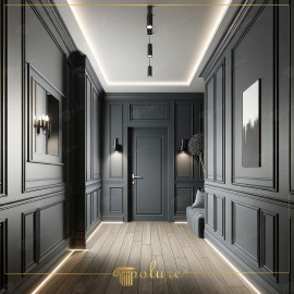 Elegant Modern Classic Hall with Polyurethane Moulding and Refined Wall Panels