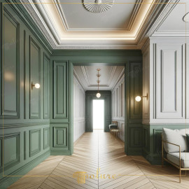 Neo-Classical Inspiration in Corridor Decoration, Modernized Areas with Polyurethane Slats and Skirtings