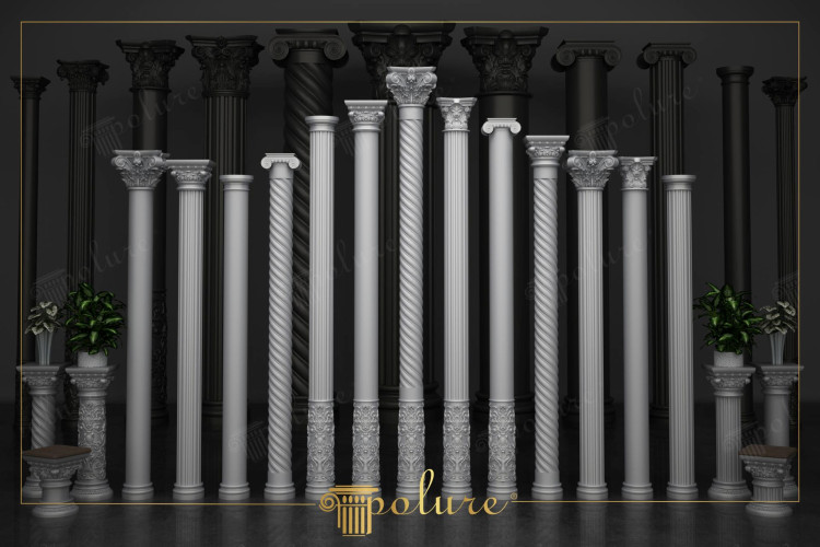 Polyurethane Ionic Column Capitals and Decorative Classical Models <h2>Classical Polyurethane Column Designs</h2><p>The showcased decorative models feature a wide selection of <strong>classical columns</strong> integrating Ionic and Corinthian influences, created in modern polyurethane materials. Each column stands tall with a diameter of 20 cm, providing structural balance and refined elegance. The designs feature fluted shafts, twisted spiral surfaces, and fully ornamented bases.</p><p>The attention to detail extends to <strong>ornamental capitals</strong>, where acanthus leaves, scrolls, and volutes highlight the continuity of Greco-Roman architecture. Columns with alternating straight and spiral shafts introduce visual rhythm, while carved textures add depth to the overall composition.</p><h2>Geometric and Decorative Details</h2><p>The geometry of these polyurethane columns ranges from simple vertical channels to complex spiral designs, offering diverse choices for decorative settings. Many of the pieces showcase <strong>floral motifs</strong> at their bases, echoing historical architectural patterns. In classical tradition, Corinthian details symbolize luxury and intricacy, while Ionic scrollwork emphasizes symmetry and refinement.</p><ul><li>Helical twisted shafts for dynamic perspectives</li><li>Vertical fluting that enhances the play of light and shadow</li><li>Detailed relief carvings at the base for ornamental texture</li></ul><p>Polyurethane provides durability, lightweight handling, and adaptability, making these <strong>decorative models</strong> suitable for outdoor facades as well as grand interiors. Historically, Ionic and Corinthian orders flourished in ancient Greece and Rome, and this collection translates those timeless motifs into contemporary decorative use.</p>

<p>This collection of polyurethane columns demonstrates classical design adapted for contemporary spaces. Each model features unique patterns that emphasize symmetry and harmony. The 20 cm diameter provides stability and a proportional aesthetic. Spiraled shafts offer smooth flowing geometry with sculptural depth. Fluted designs create shadows that emphasize verticality. Ornamental capitals present volutes and acanthus for refined detailing. Bases with relief carving bring texture and decorative variation. Polyurethane ensures lightweight durability for versatile installation. These models highlight the luxury of <strong>Corinthian</strong> design. They also reflect balance represented in <strong>Ionic</strong> forms. The repeated geometry underlines visual rhythm across series. Decorative patterns show continuity of <strong>classical</strong> heritage. The style adapts seamlessly to modern exterior and interior contexts. These columns enrich entrances, halls, and gardens with grandeur. They offer practical and timeless <strong>architectural</strong> elegance.</p>