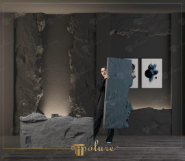 Polyurethane stone-look wall panel for rustic and classic interior decoration