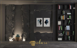 Rustic Living Room with Polyurethane Rock Panels and Classic Villa Style