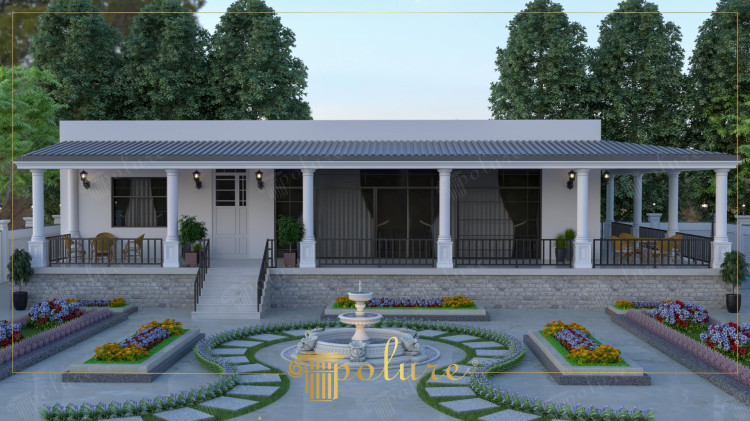 Kolona poliuretani për verandë në dekorimin modern klasik të vilës <h2>Stili modern klasik me kolona poliuretani</h2><p>Kombinimi i kolonave <strong>poliuretani</strong> me strukturën e verandës krijon një pamje të ekuilibruar mes traditës dhe modernes. Kolonat janë të vendosura me ritëm simetrik, me forma cilindrike dhe baze të detajuar gjeometrike. Detajimi i tyre reflekton kujtimin e kolonave <strong>klasike</strong> dorike, të cilat kanë qenë një simbol i qëndrueshmërisë arkitektonike.</p><p>Pjesa ballore e vilës është e mbështetur nga një fasadë e bardhë e pastër, ku shfaqen kontraste elegante me mbulesën gri të çatisë. Shatërvani me ornamente të harkuara dhe motive floreale përfaqëson një qendër estetike të oborrit dhe thekson boshtin qendror të kompozimit vizual.</p><h2>Detaje dekorative dhe harmoni</h2><p>Zonat e gjelbra përreth janë të sistemuara me shtigje prej gurësh, të cilat janë të organizuara në forma rrethore që çojnë drejt shatërvanit. Ndërtimi i shtretërve të luleve shumëngjyrëshe rreth oborrit shton një atmosferë të qetë e të rafinuar. Kolonat <strong>verandë</strong> shoqërohen nga ndriçimi i mureve, i cili përmirëson elegancën arkitektonike në mbrëmje.</p><ul><li>Kolona cilindrike me baza dekorative</li><li>Shatërvan qendror me simetri klasike</li><li>Çati lineare me pllaka gri</li><li>Oborr dekorativ me shtigje guri dhe lule shumëngjyrëshe</li></ul><p>Historia e kolonave tregon se në arkitekturën antike përdorej stili dorik për ndërtesat e fuqishme dhe serioze. Ky dizajn i bashkon këto elemente tradicionale me materiale moderne si <strong>poliuretani</strong>, duke garantuar qëndrueshmëri dhe lehtësi instalimi.</p>

<p>Ky projekt i vilës paraqet një ndërthurje të harmonishme mes traditës dhe modernes. Kolonat e bëra nga <strong>poliuretani</strong> ofrojnë qëndrueshmëri dhe elegancë. Struktura e bardhë e fasadës kombinon qartësinë vizuale me thjeshtësinë estetike. Shatërvani qendror është një element i dallueshëm dekorativ. Shtigjet prej guri të rrethuar nga gjelbërimi krijojnë një atmosferë relaksuese. Organizimi simetrik i luleve shton një prekje arti në oborr. Kolonat cilindrike me baze të përpunuar gjenerojnë një frymë klasike. Çatia gri me vijëzime horizontale përshtatet me konceptin modern. Dera dhe dritaret ruajnë balancën e hapësirës. Ndriçimi i mureve të jashtme sjell thellësi dhe ngrohtësi. Kombinimi i elementeve antike me materiale moderne përforcon karakterin estetik. Kjo arkitekturë është këshilluar për ata që kërkojnë luks të përmbajtur. Kolonat e verandës pasqyrojnë frymën e stabilitetit. Shatërvani i rrumbullakët është pika kulmore e kompozimit. Projekti ofron një identitet unik për një vilë moderne klasike.</p>